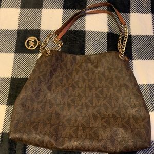 Micheal Kors brown logo shoulder bag
